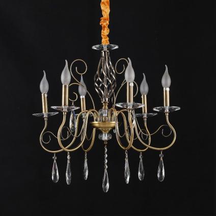 Люстры ЭкономСвет 15007/6AB+CL бронза/прозрачный 6х40W E14 d560 h1030